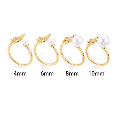 Butterfly Brass Micro Pave Cubic Zirconia Cup Peg Ring Settings KK-N274-11G-1