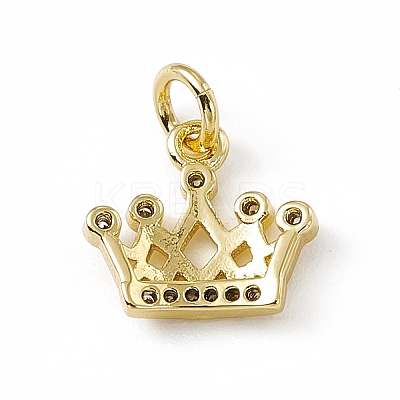 Brass Micro Pave Clear Cubic Zirconia Crown Charms LS-ZIRC-F132-64G-1