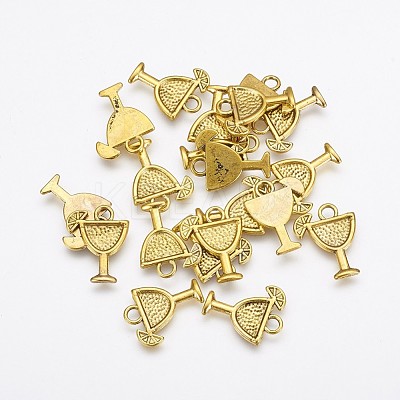 Tibetan Style Tropical drink Alloy Pendants TIBEB-A14275-AG-FF-1