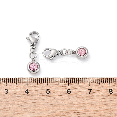 304 Stainless Steel Rhinestone Pendants STAS-D301-25P-19-1