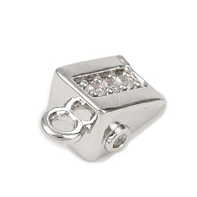 Brass Micro Pave Clear Cubic Zirconia Pendants KK-L238-28P-1