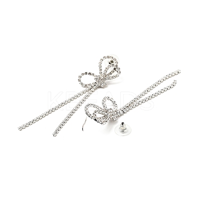 Crystal Rhinestone & Clear Cubic Zirconia Stud Earrings LS-EJEW-C037-01F-P-1