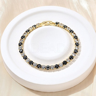 Brass Enamel Link & Charm Bracelets BJEW-Z094-02G-02B-1