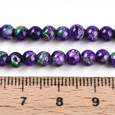 Baking Paint Glass Beads Strands DGLA-N003-4mm-A07-1