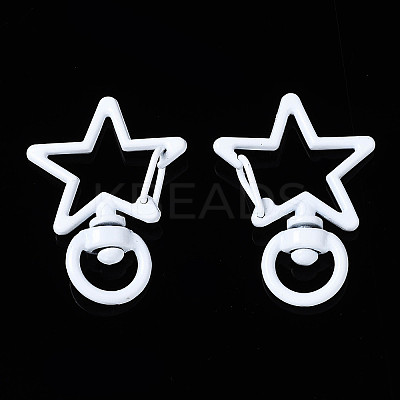 Spray Painted Eco-Friendly Alloy Swivel Snap Hooks Clasps PALLOY-T080-14M-NR-1
