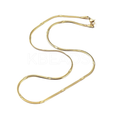 304 Stainless Steel Flat Snake Chain Necklaces for Women LS-NJEW-D058-04G-1