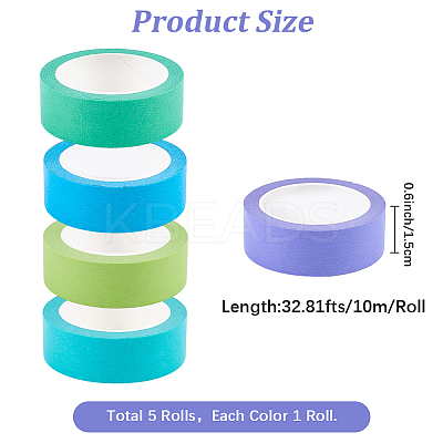 5 Rolls 5 Colors Masking Tape AJEW-CP0009-37-1
