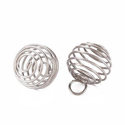 Non-Tarnish 304 Stainless Steel Wire Pendants STAS-ZX013-22-14mm-P-1