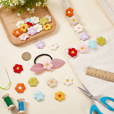 40Pcs 10 Colors Cotton Embroider Thread Sew On Patches PATC-FG0003-37-1