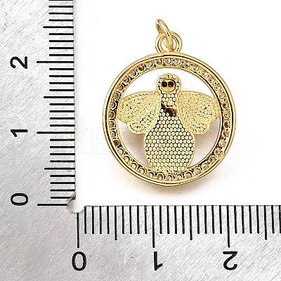 Brass Micro Pave Cubic Zirconia ABS Imitation Pearl Pendants KK-D328-05G-1
