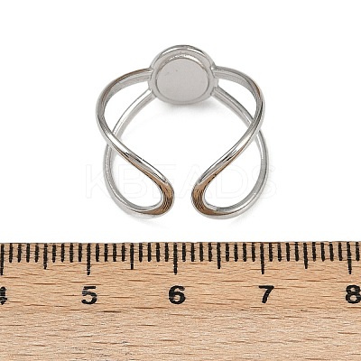 Oval 304 Stainless Steel Enamel Cuff Rings for Women RJEW-G355-03P-02-1