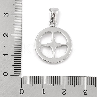 304 Stainless Steel Micro Pave Cubic Zirconia Pendants STAS-D112-03P-01-1