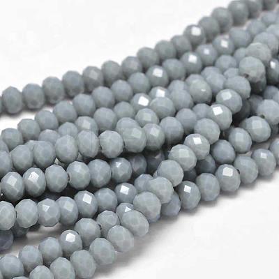Faceted Rondelle Glass Beads Strands GLAA-I033-6mm-21-1