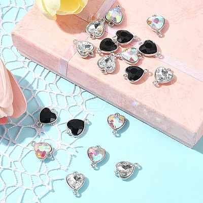 18Pcs 3 Colors Alloy Glass Links/Connectors GLAA-FS0001-95-1