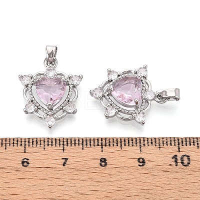 Brass Micro Pave Cubic Zirconia Pendants KK-N264-07P-1