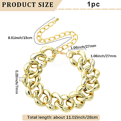 1Pc Aluminum Chunky Cuban Link Chain Choker Necklaces for Women NJEW-SP0001-11LG-1