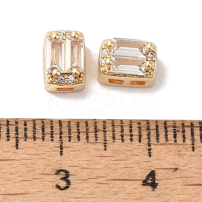 Brass Micro Pave Clear Cubic Zirconia Beads KK-G503-20G-1