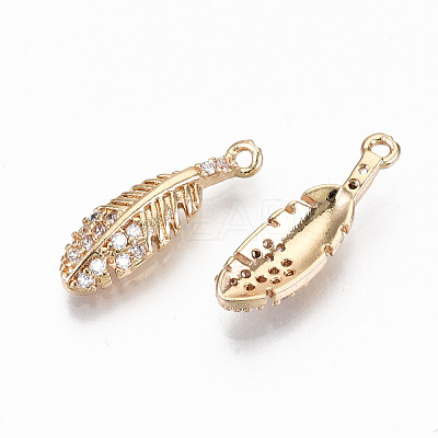 Brass Micro Pave Cubic Zirconia Pendants KK-S359-040-RS-1