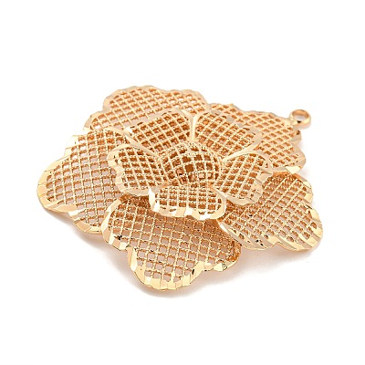 Rack Plating Brass Hollow Pendants KK-P244-04KCG-1