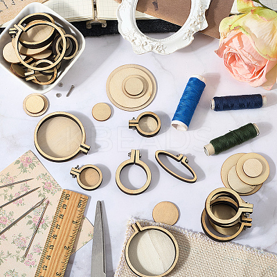 10Pcs 5 Styles Wood Embroidery Hoop DIY-CP0012-43B-1