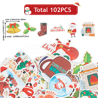 2 Sets 2 Styles Christmas Themes PVC Self-Adhesive Stickers DIY-SC0032-86-1