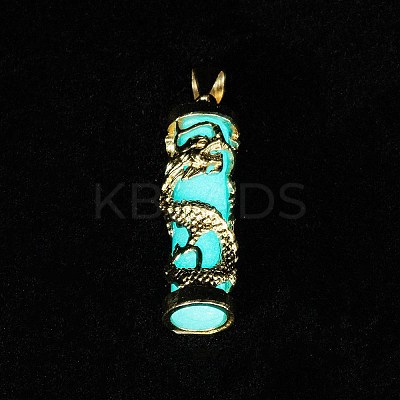 Synthetic Luminous Stone Column Pendants FIND-C058-01G-03-1