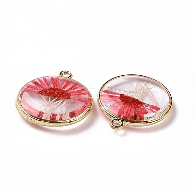 Transparent Clear Epoxy Resin Pendants RESI-L036-08G-01-1