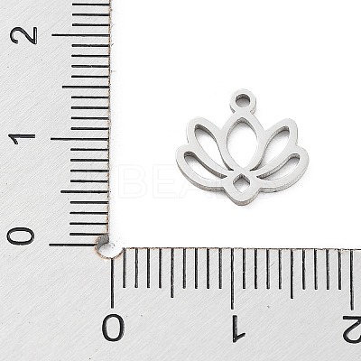 Non-Tarnish 304 Stainless Steel Flower Lotus Charms STAS-Z054-02P-1