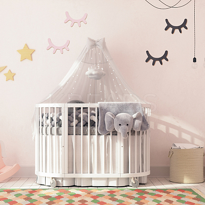 3 Sets 3 Colors Wooden A Pair of Eyelash Wall Decoration HJEW-BC0001-46-1