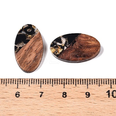 Transparent Resin and Walnut Wood Pendants RESI-T057-03A-1