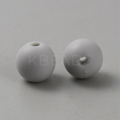 Acrylic Frosted Round Beads FACR-WH0001-06A-04-1