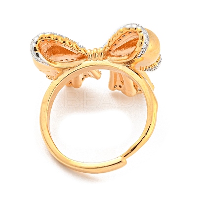 Brass Micro Pave Cubic Zirconia Adjustable Rings RJEW-E091-02G-1