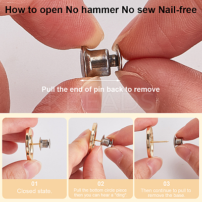 12Pcs Nail Free Zinc Alloy Curtain Button Buckle FIND-GF0007-41D-1