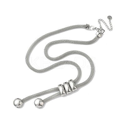 304 Stainless Steel Rectangle Lariat Necklaces NJEW-D333-02P-1