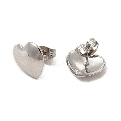 Non-Tarnish 304 Stainless Steel Heart Stud Earrings for Women EJEW-I281-07P-1