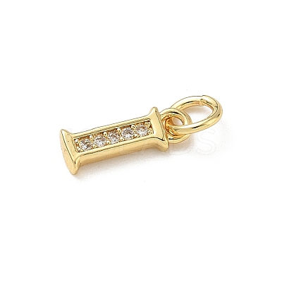 Brass Micro Pave Cubic Zirconia Charms KK-I382-03G-I-1
