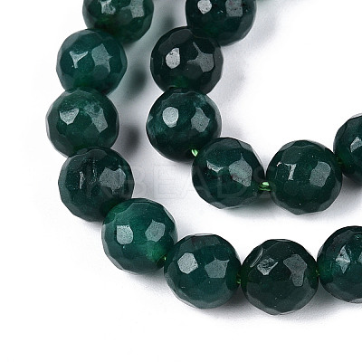 Dyed Natural White Jade Beads Strands G-T139-8mm-60-19-1