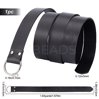 Retro Embossed Imitation Leather O Ring Belt AJEW-WH0277-14C-1