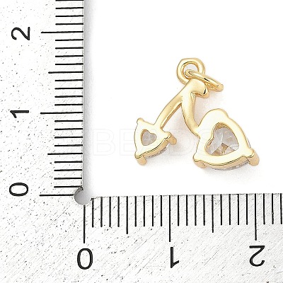 Brass Micro Pave Clear Cubic Zirconia Charms KK-G522-40G-01-1