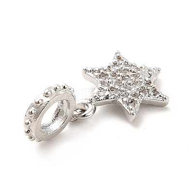 Rack Plating Brass Micro Pave Cubic Zirconia European Dangle Charms KK-K270-11P-1