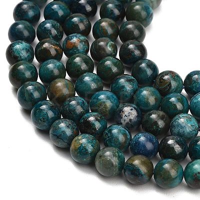 Natural Chrysocolla Beads Strands G-G475-A03-10mm-1