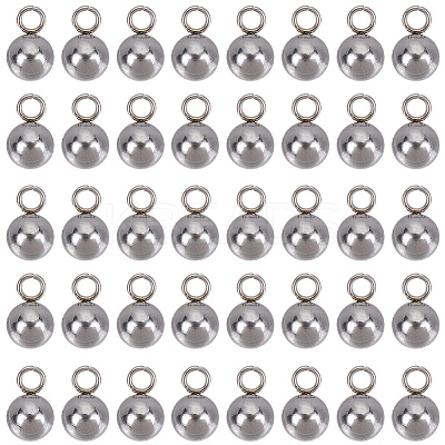 80Pcs 304 Stainless Steel Sphere Charms STAS-SC0010-03P-1