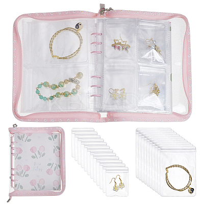PVC Loose Leaf Jewelry Storage Bag ODIS-WH0038-90E-1