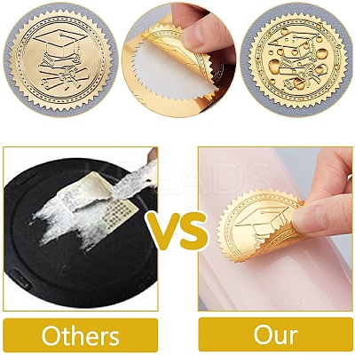 Plastic Self Adhesive Gold Foil Embossed Stickers DIY-WH0575-038-1