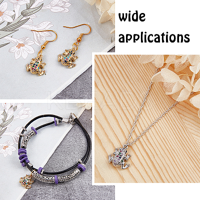 4Pcs 2 Colors Brass Micro Pave Colorful Cubic Zirconia Chrams ZIRC-BBC0001-10-1