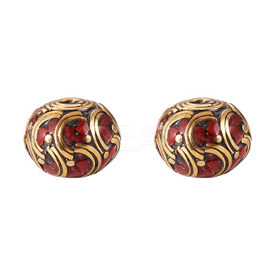 2Pcs Handmade Tibetan Style Beads KK-TA0008-43-1
