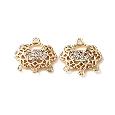 Brass Cubic Zirconia Chandelier Component Links ZIRC-WH0007-012A-1