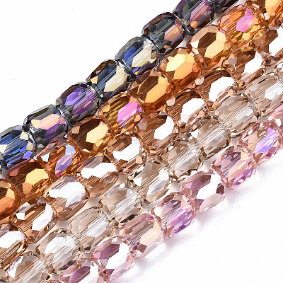 Transparent Electroplate Glass Beads Strands EGLA-T020-08-A-1