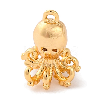 Brass Pendants With Clear Cubic Zirconia KK-S403-01G-1