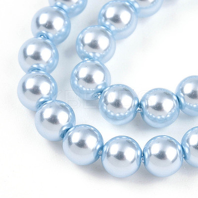Baking Paint Pearlized Glass Pearl Bead Strands HY-N002-4mm-A05-1